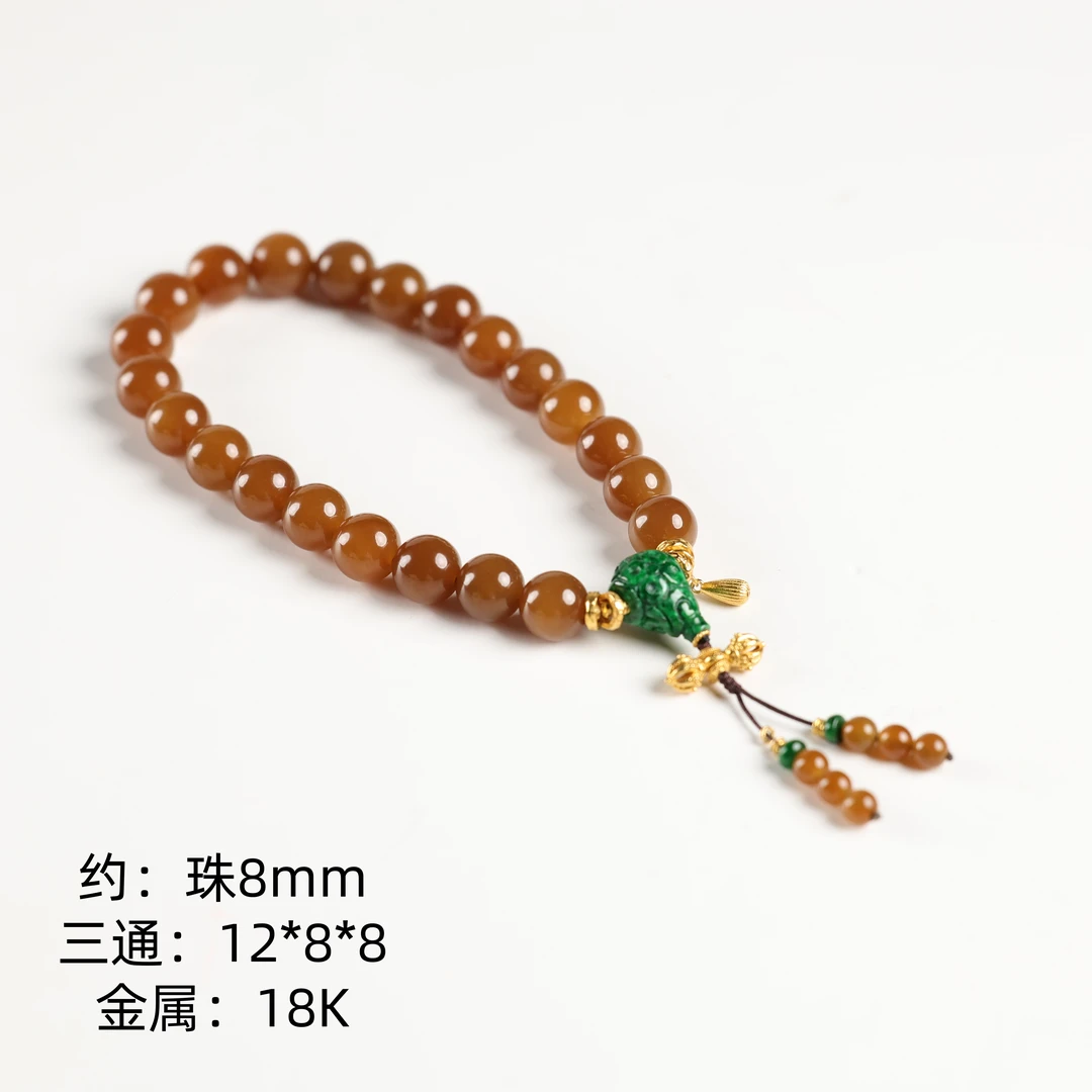 本真 | "玖笙"严选精品和田玉高色全糖8mm手串 多样性发其一