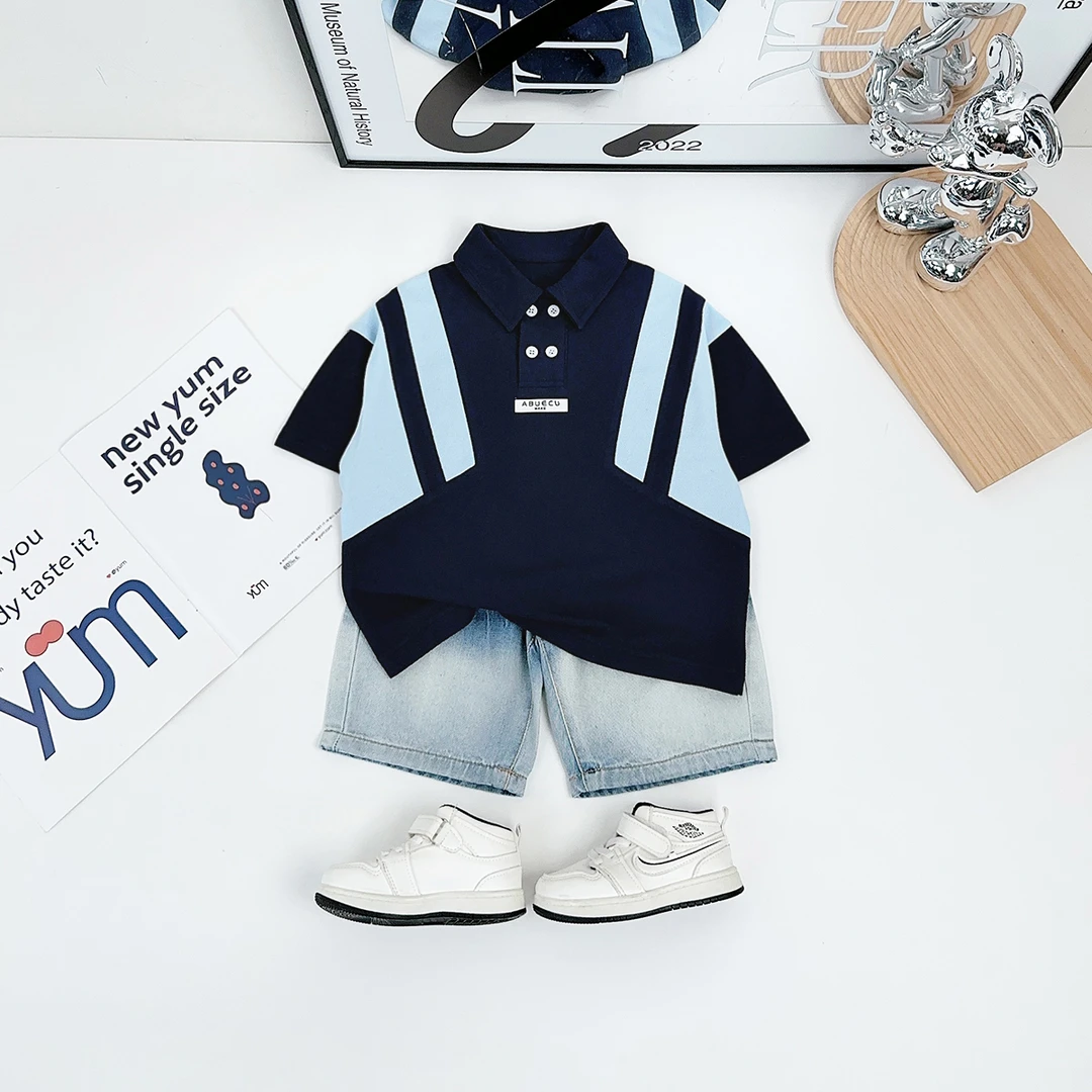 儿童夏短袖POLO衫夏季薄款T恤男童夏装衣服 WG28357 悠悠童话童装