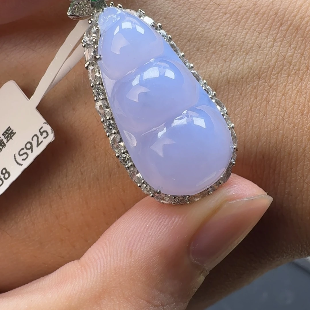 翡翠银S925镶嵌戒指天然缅甸翡翠A货