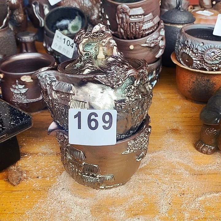 紫砂茶杯浮****人柴烧纯手工169