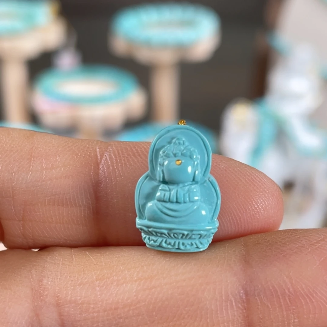 未镶嵌绿松石套链瓷釉级无相佛