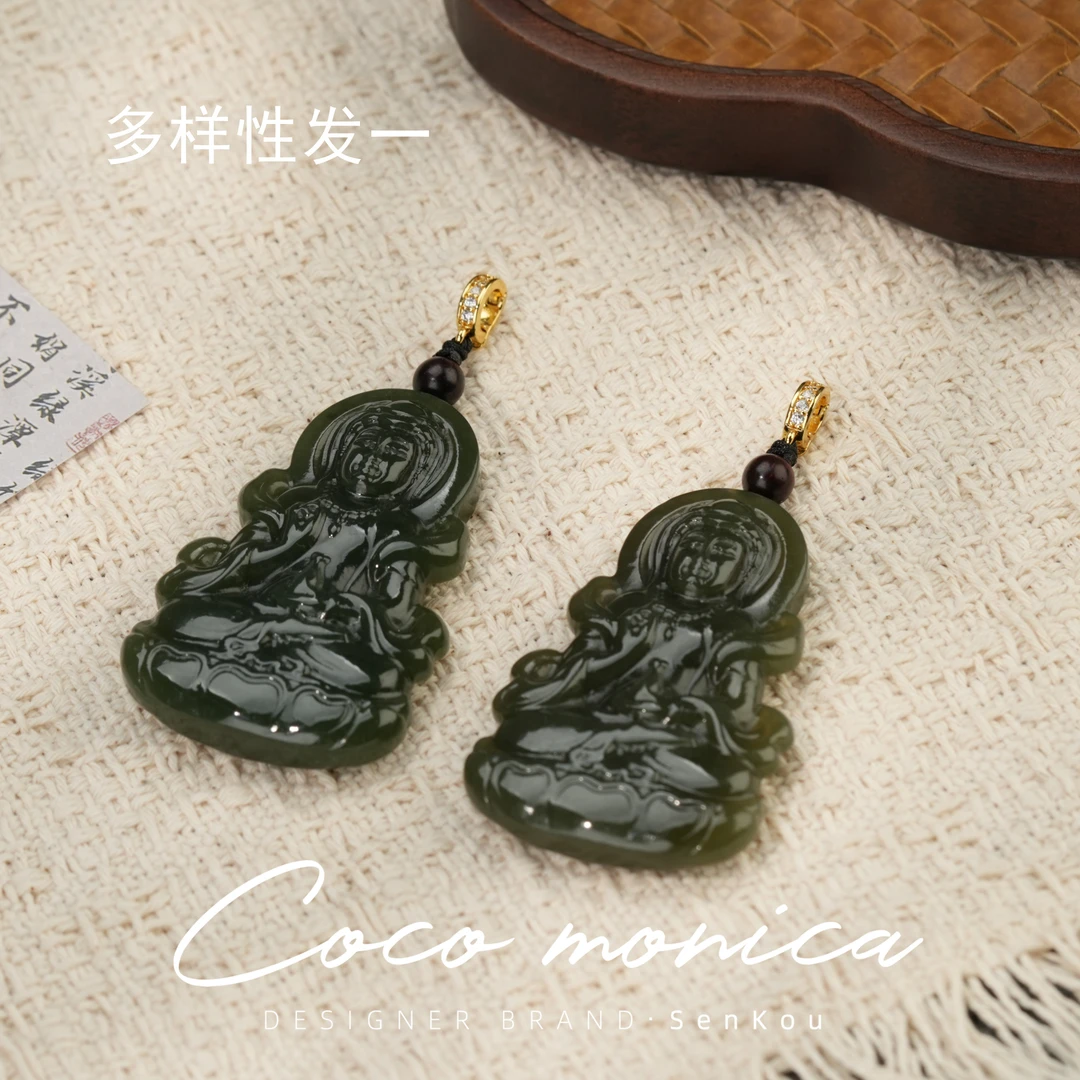 【小霞珠宝】和田玉女款吊坠观音轻奢时尚百搭 AC989