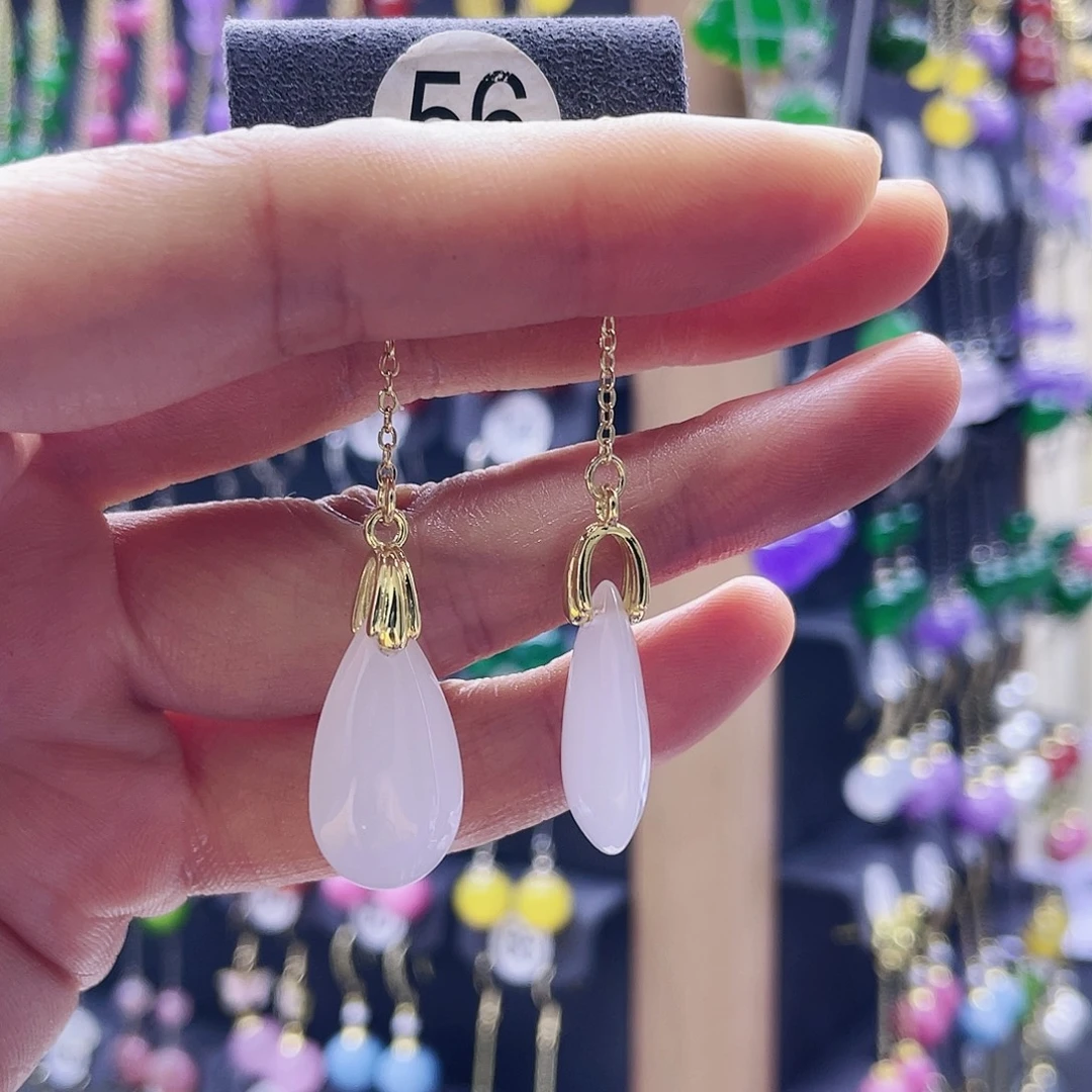 玛瑙/玉髓未镶嵌耳坠水滴