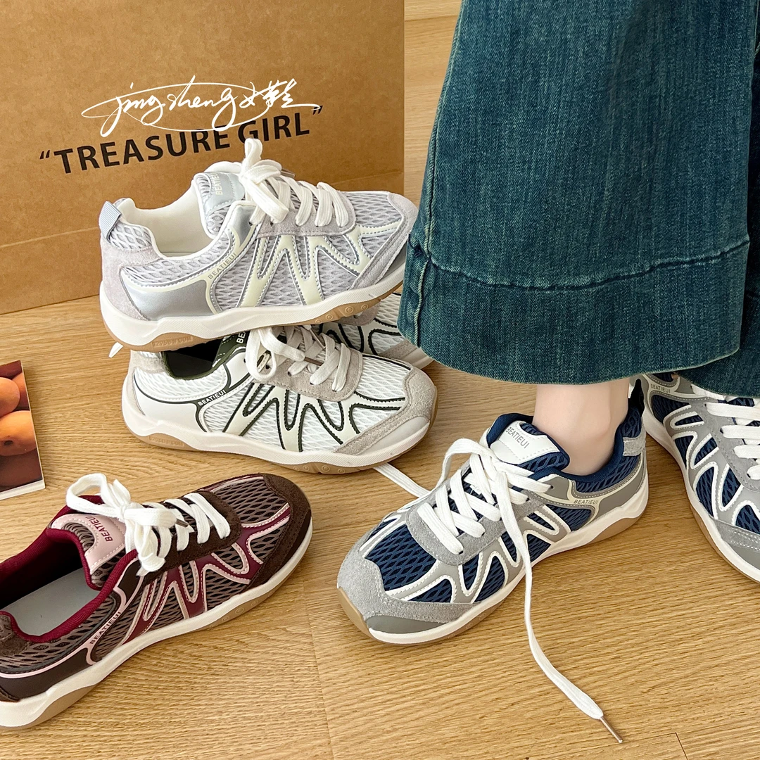 欧若风德训鞋女款2025新款秋季爆款百搭小白阿甘鞋轻便休闲运动鞋