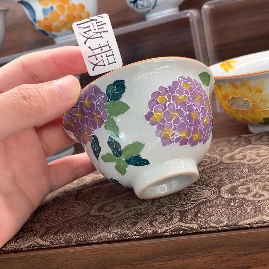 釉下手绘茶具微瑕