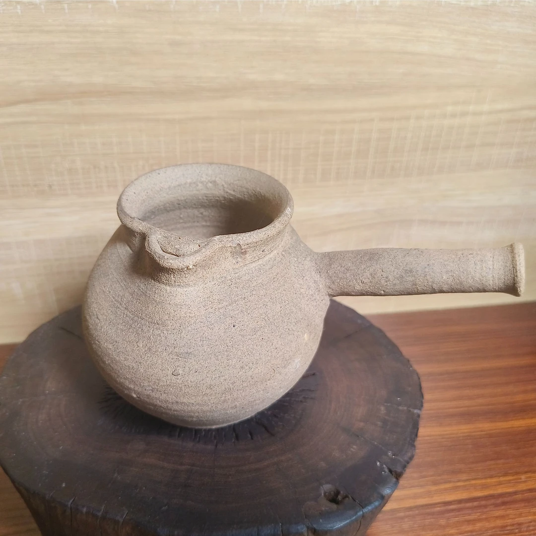 烤茶罐煮茶罐侧把粗陶罐罐茶围炉煮茶干烧不裂