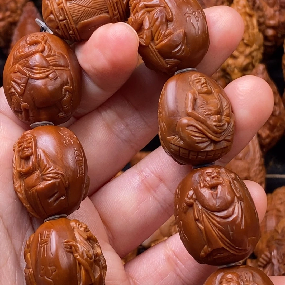 橄榄核手串/手链2.1-2.2老派苏工 刀铲整身十八罗汉手串