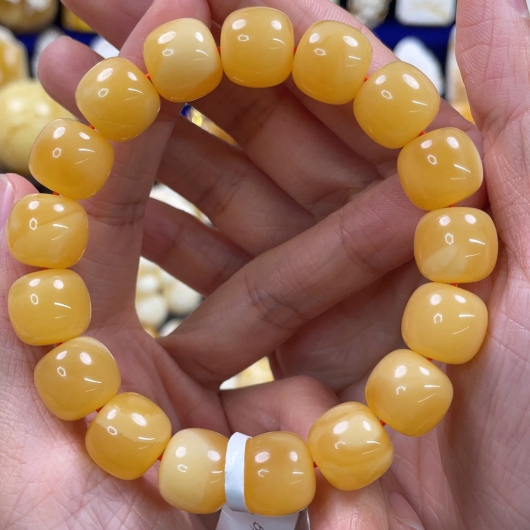 蜜蜡裸石未镶嵌琥珀蜜蜡手串卡13mm