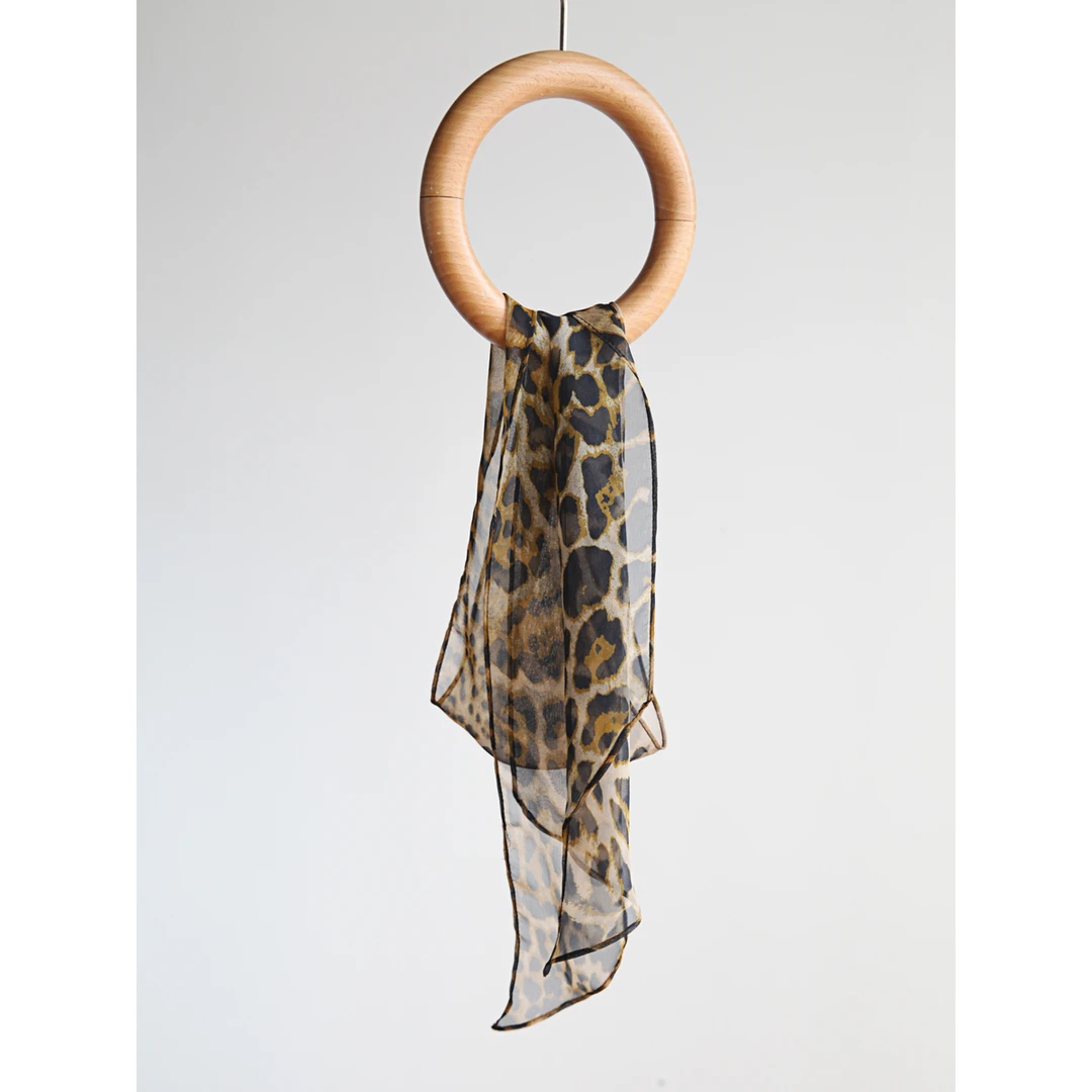 Forlin 芙临 桑蚕丝豹纹长巾 真丝薄纱款围巾丝巾 472288