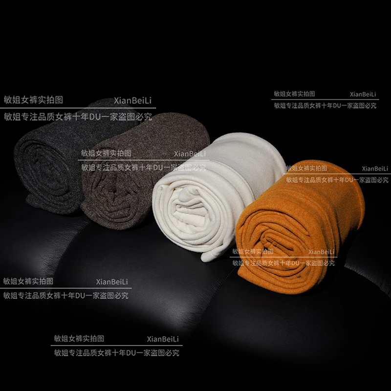 【澳 毛】绵羊毛加绒蚕 丝羊 绒保暖高腰显瘦加厚休闲直筒裤女裤SQ