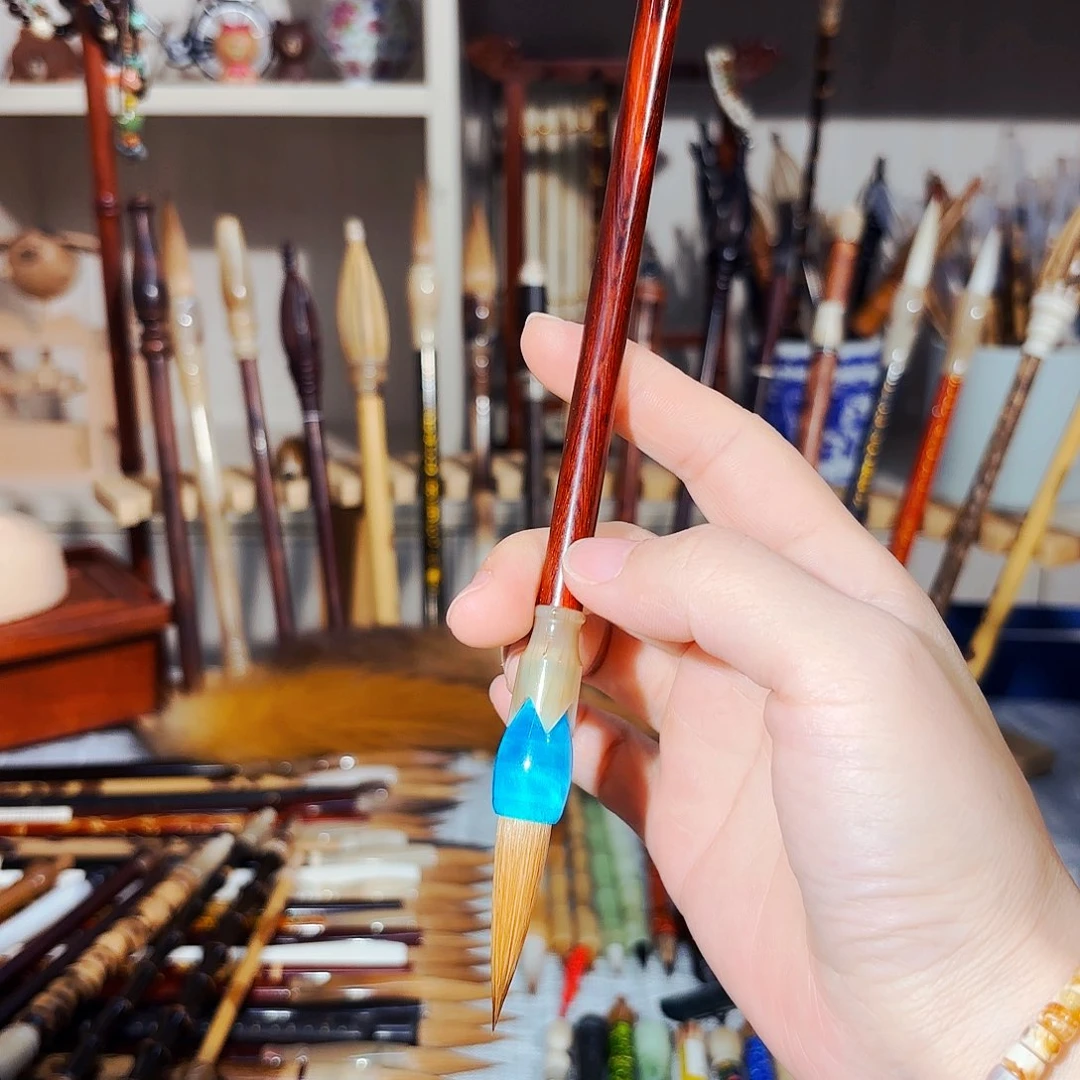 闪3红檀不带帽纯狼毫出锋3.7口径0.9