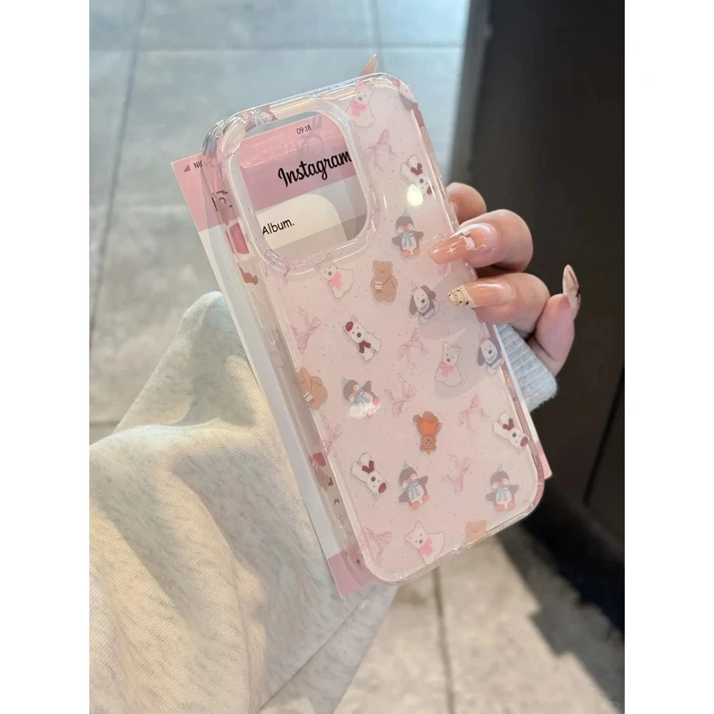 企鹅小狗高级适用iPhone15ProMax手机壳苹果14少女13卡通12小众11