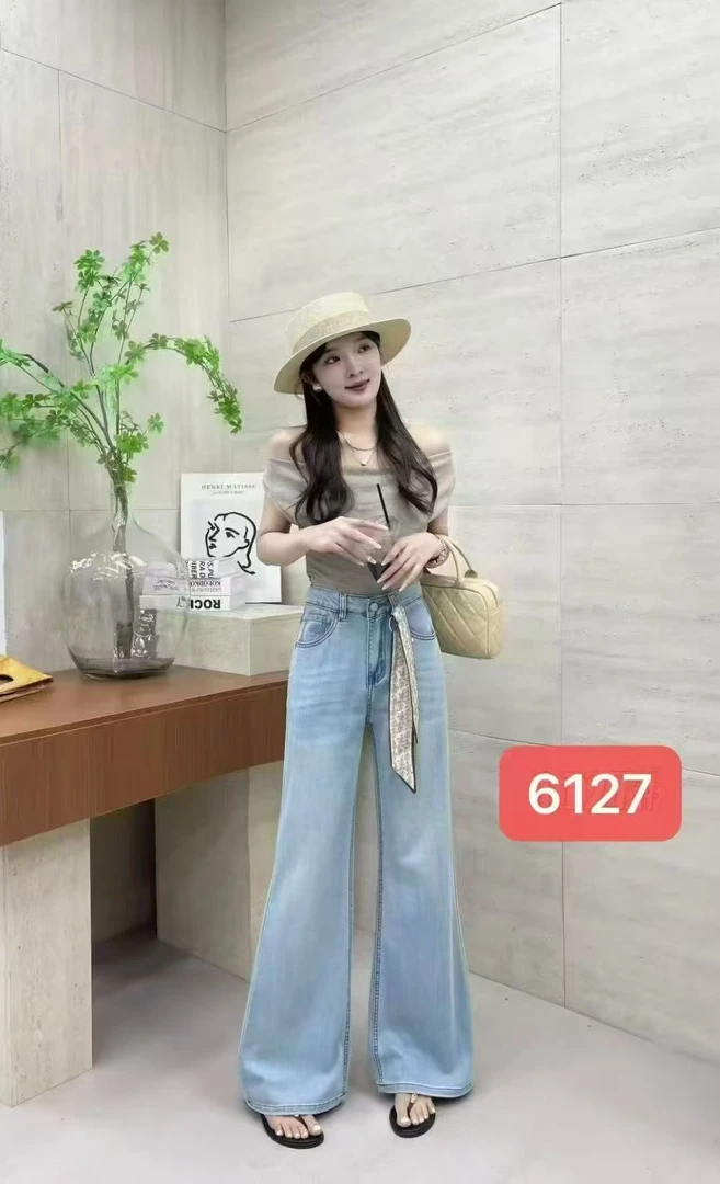 薄款显瘦牛仔裤长裤牛仔裤蓝色气质裤子慵懒风微辣牛仔裤6127