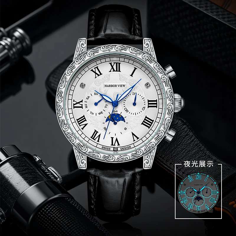 指挥官系列-HA5009-2/男士高端商务机械腕表-bla