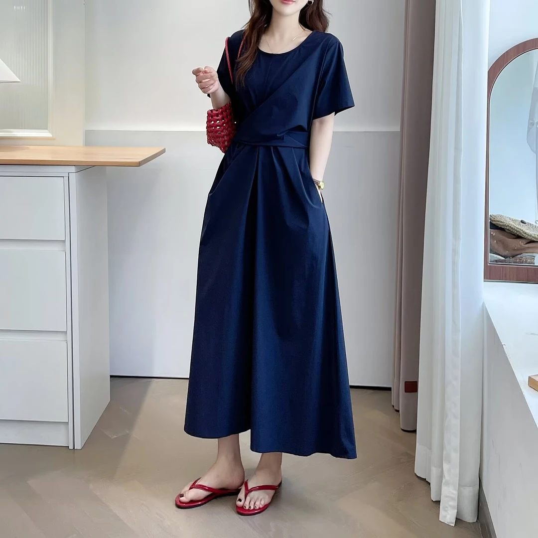 【小腰精】大码女装 胸116-128收腰腰带连衣裙5112#