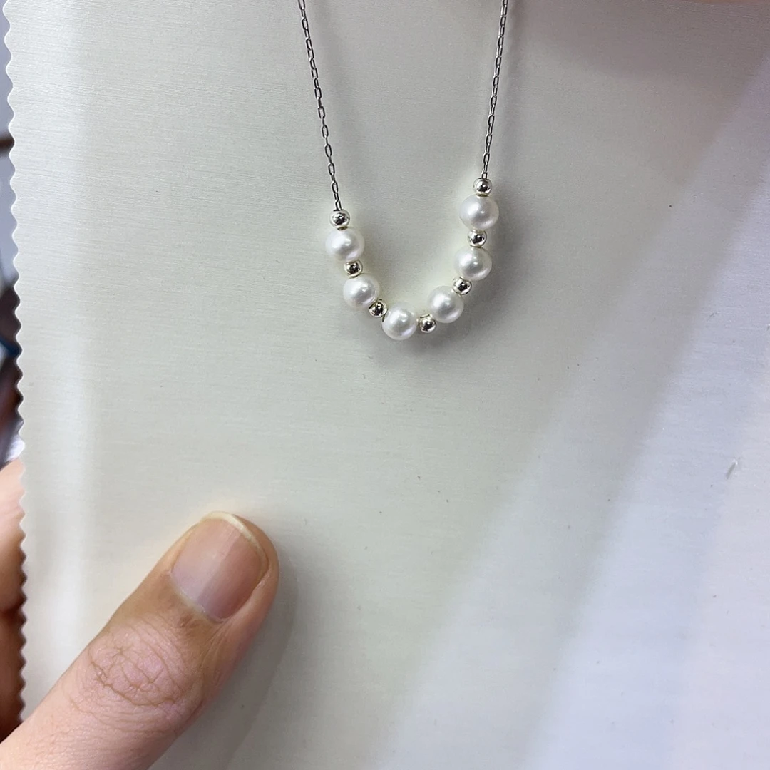 颈饰淡水珍珠银S925镶嵌