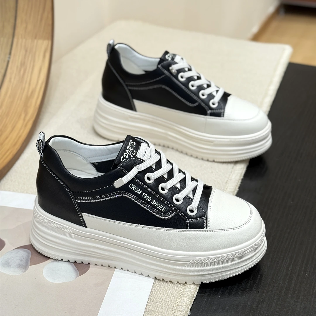 韩版显瘦内增高一脚蹬小白鞋女2025新款秋冬懒人厚底百搭休闲板鞋