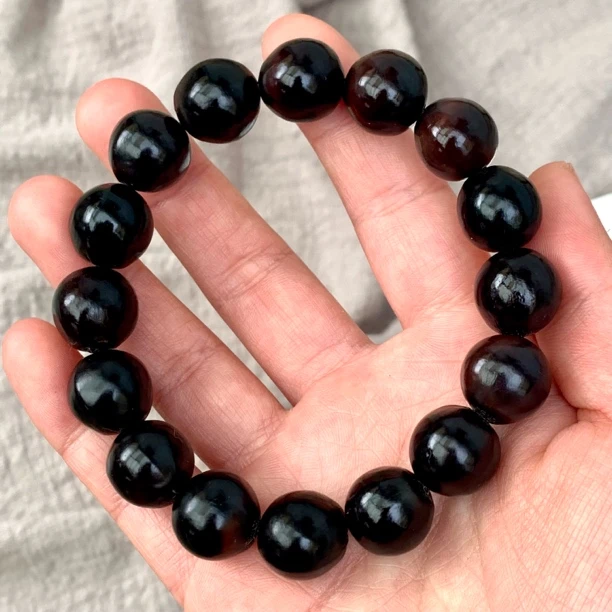 非金属木质手链 A01云南深山古树无患子手串11.5-16.5mm近正圆