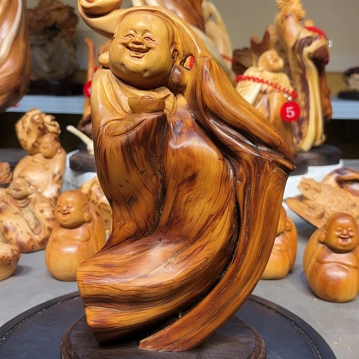 柏木太行崖柏弥勒佛