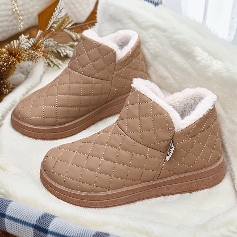 2024新款雪地靴冬加绒加厚舒适保暖棉鞋休闲防滑靴子短筒女棉鞋
