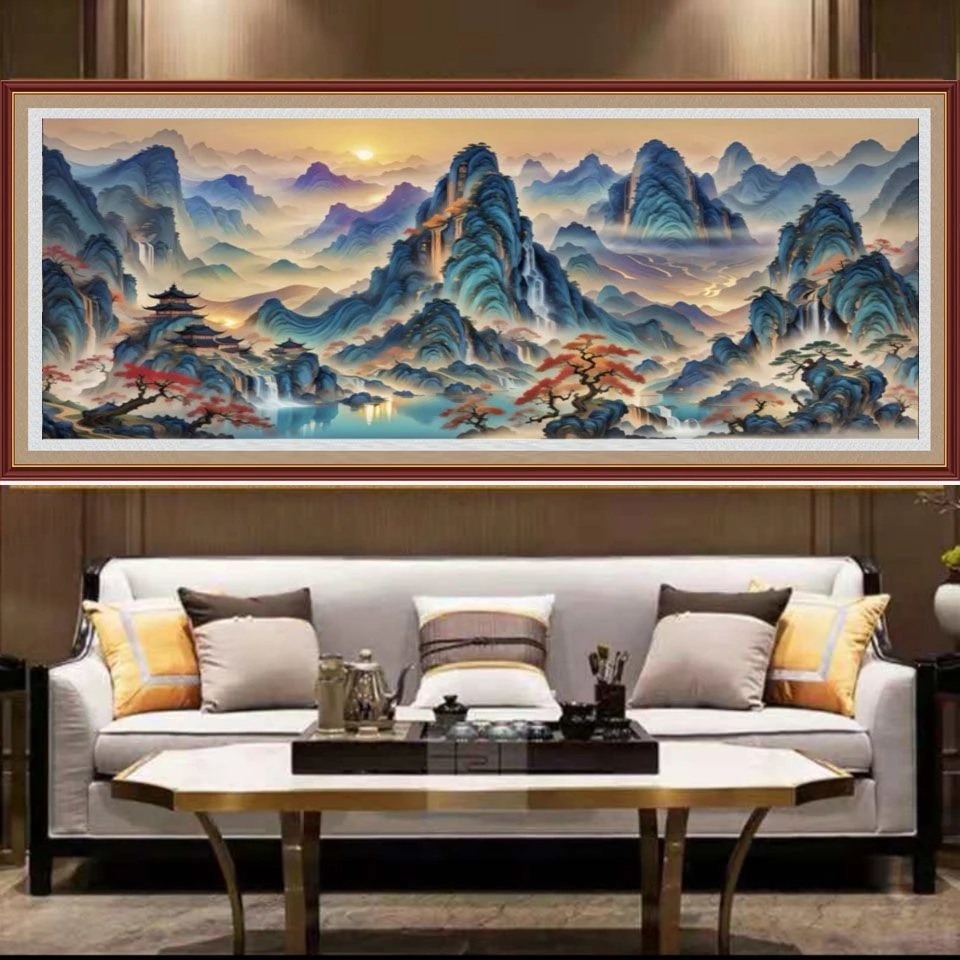 【S十字绣套件】万里山河300*100大格四股线绣48色