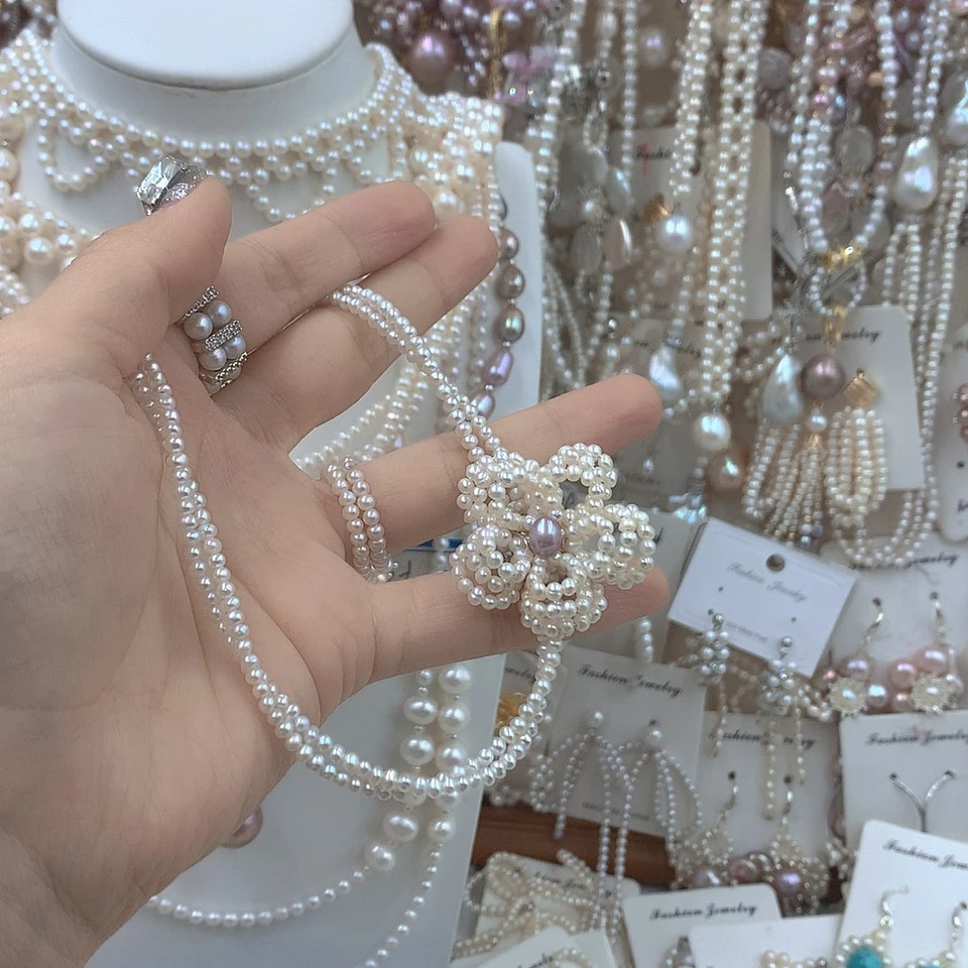 六***嘻银S925镶嵌耳饰淡水珍珠