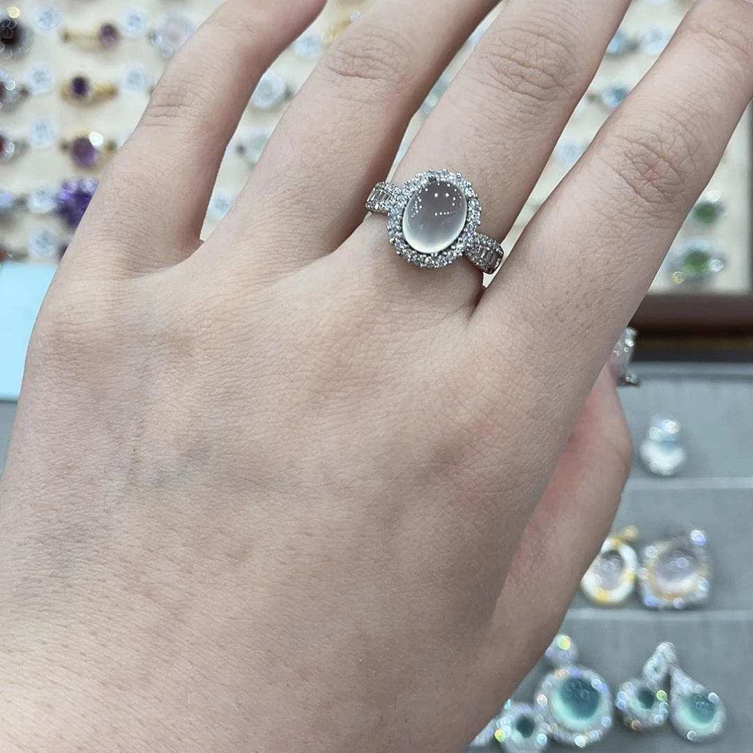 蛇纹石玉戒指手链项链银S925镶嵌