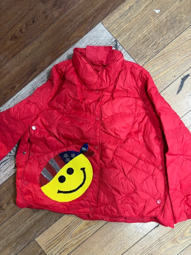 红色薄款潮牌面包服