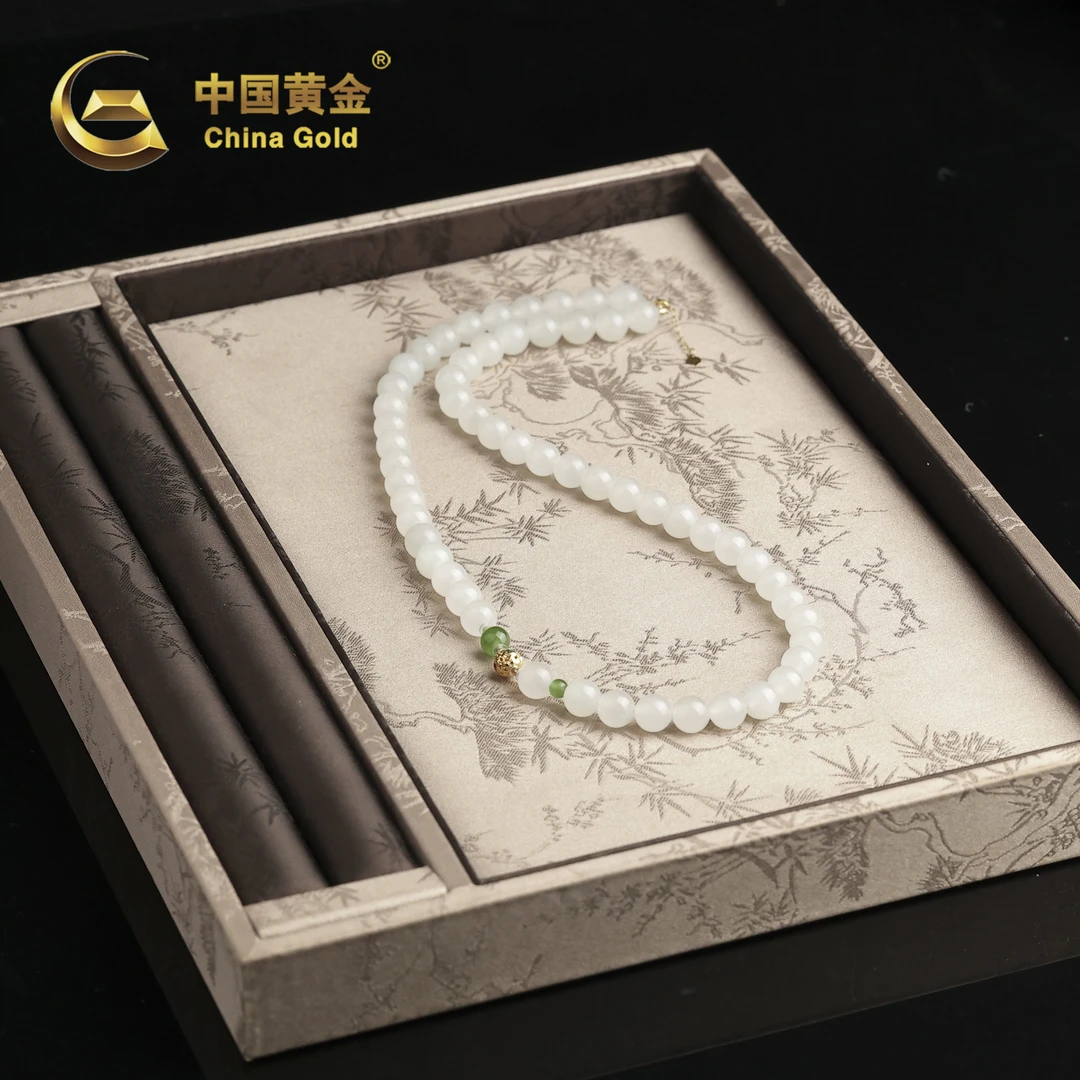 【中国黄金】 和田玉*项链*18k金镶嵌-X2175-臻