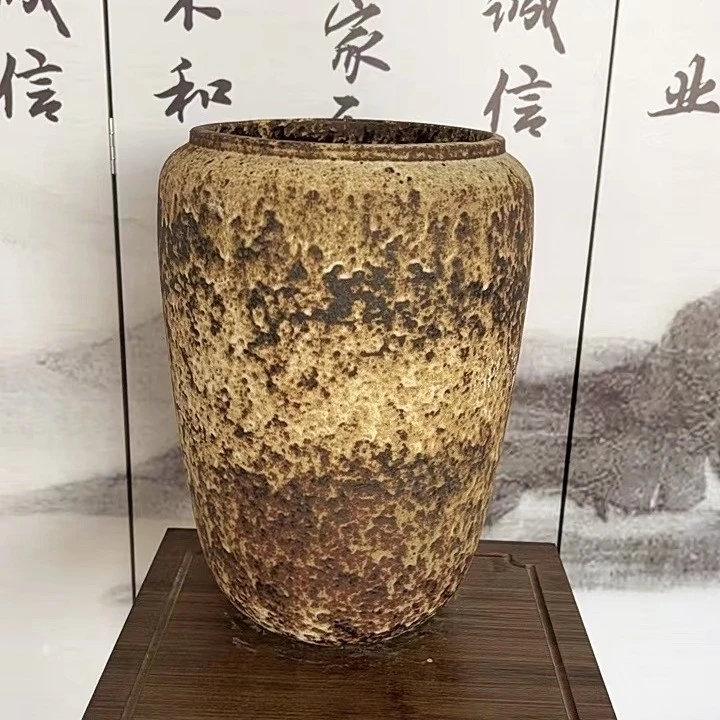 复古手工陶盆插花造景粗陶花盆陶罐大盆缸酒店民宿装饰陶瓷绿植盆