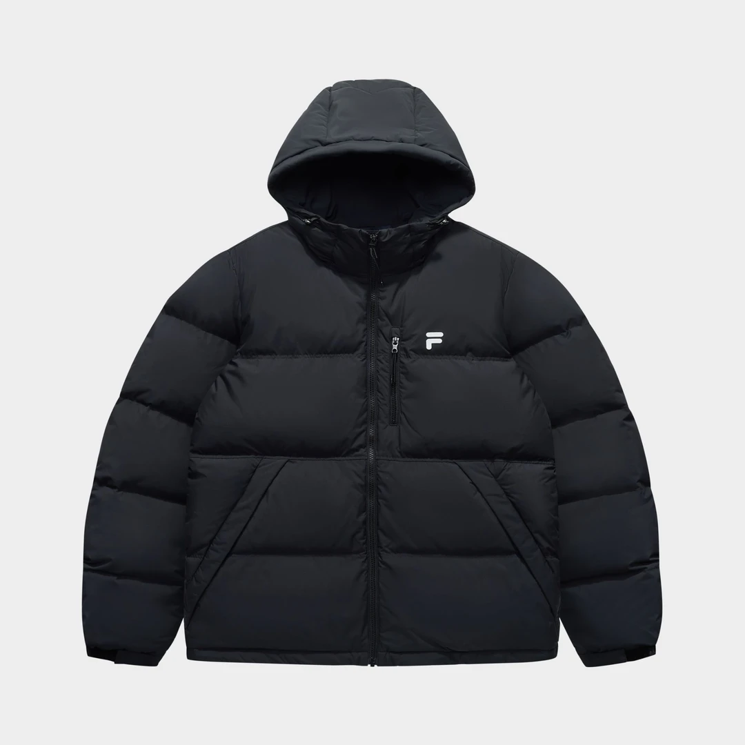 FILA FUSION连帽中性女款百搭羽绒服时尚短款秋冬保暖休闲外套