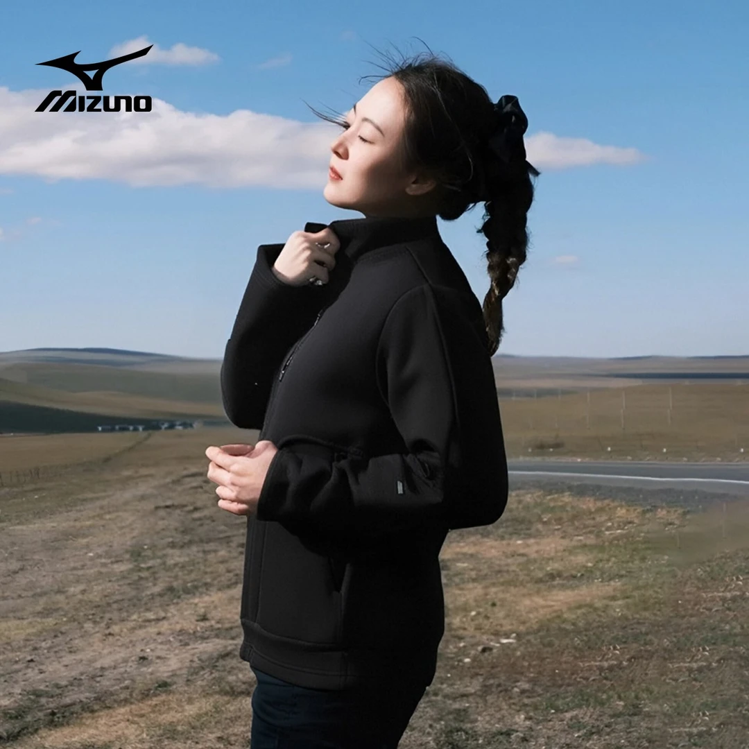 美津浓防静电滑雪内搭弹抓绒衣长袖立领加厚摇粒绒加绒春秋时尚