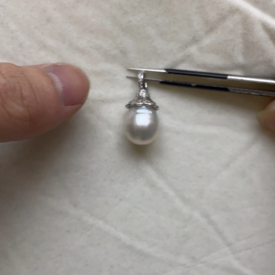 银S925镶嵌吊坠(不含链)海水珍珠