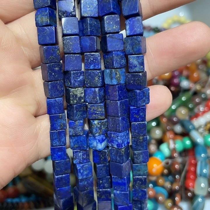 玛瑙/玉髓未镶嵌珠宝半成品纯天然青金方糖卡6.5