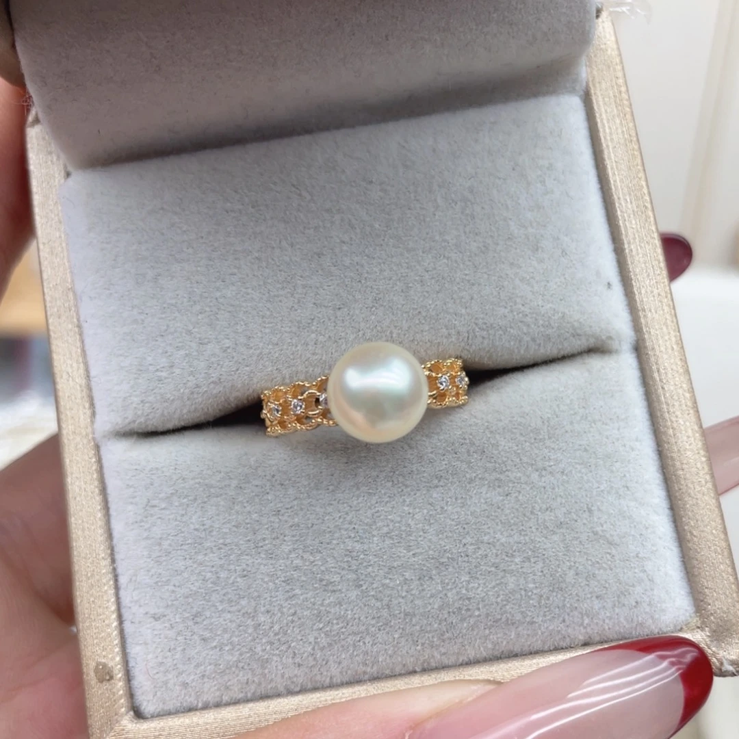 海水珍珠银S925镶嵌戒指S109