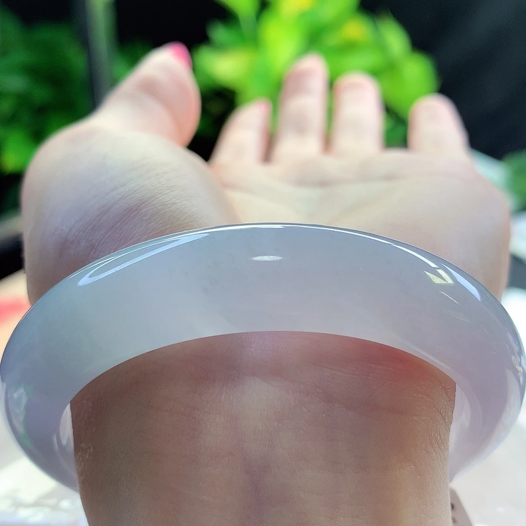 未镶嵌手镯翡翠天然A货翡翠55-56水蜜桃 甜甜蜜蜜 果冻胶