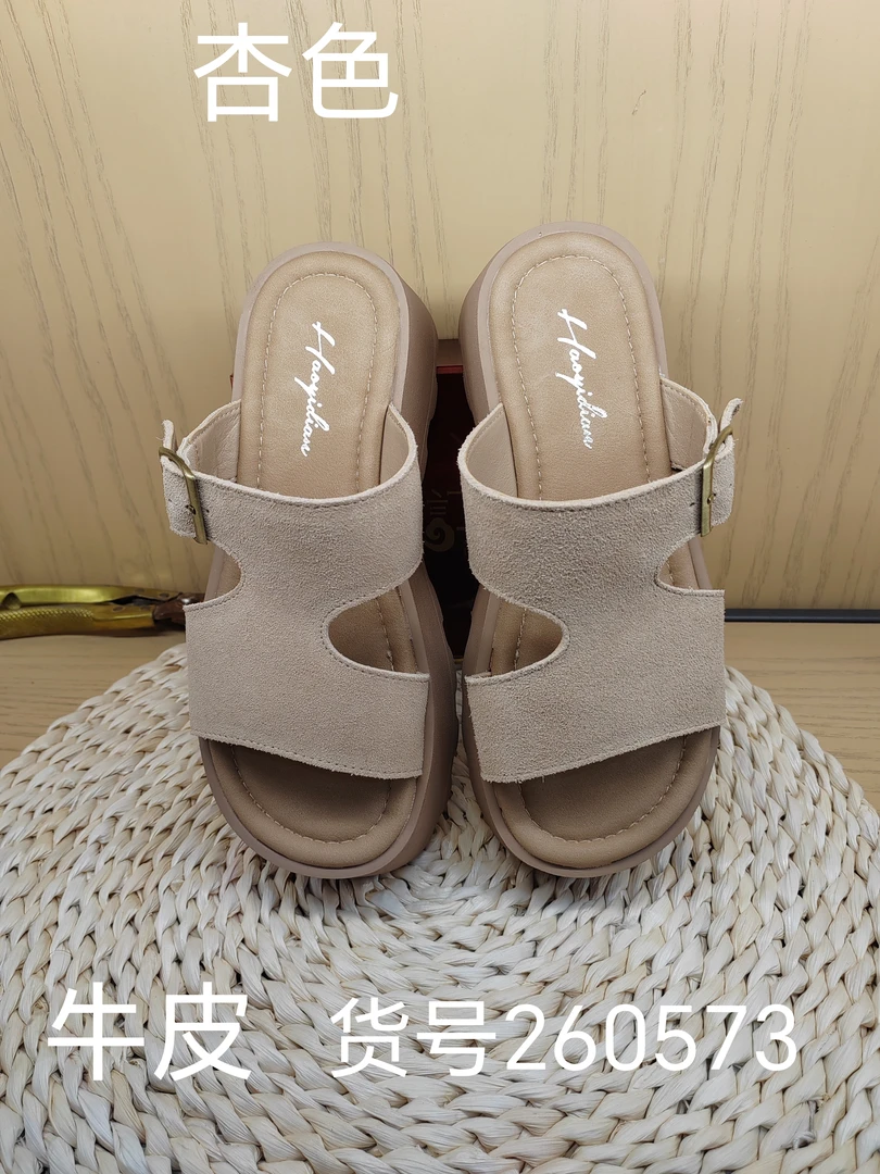 2025年夏季新款头层牛皮百搭勃肯鞋凉鞋