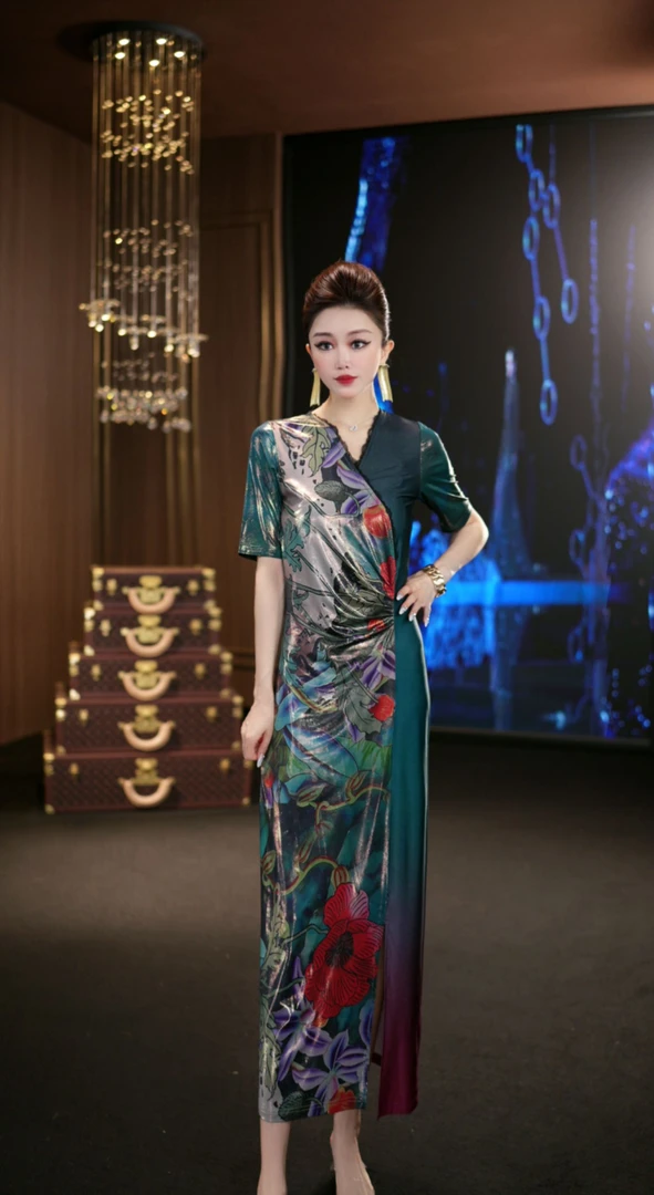 (娴儿)-夏季气质法式轻奢设计师连衣裙 D2066