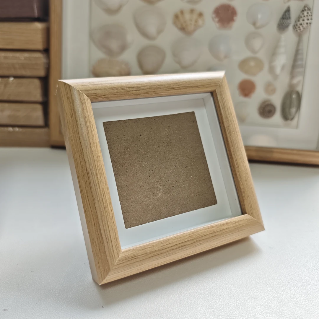立体中空相框木质空框方4寸摆件装饰油画迷你字画框书法桌面摆台