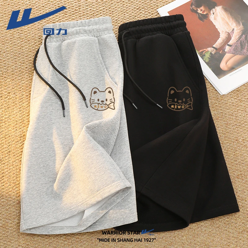回力运动短裤男夏季日系卡通青少年跑步篮球休闲五分中裤男款裤子