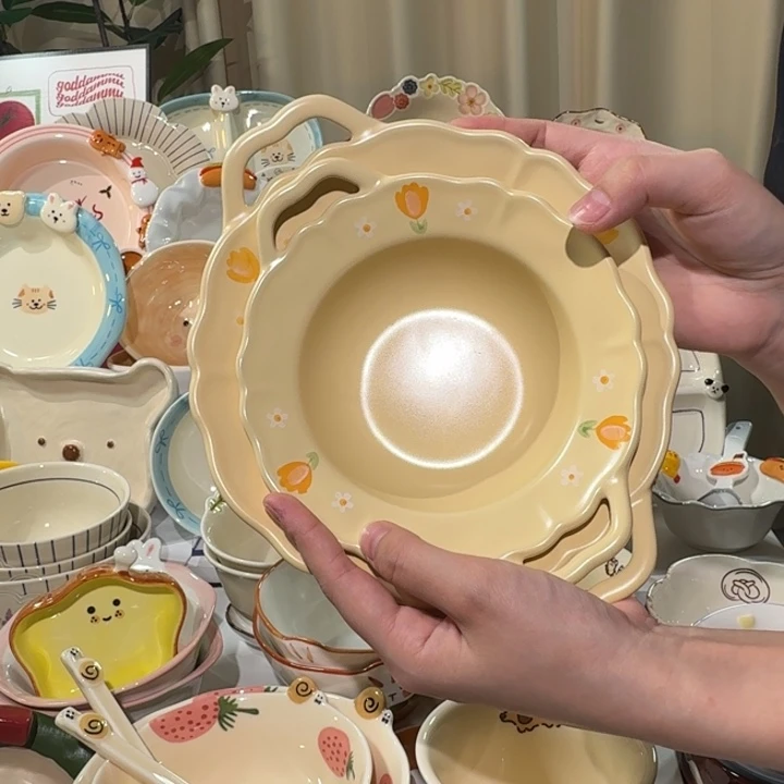 陶瓷酸奶双耳碗2件套