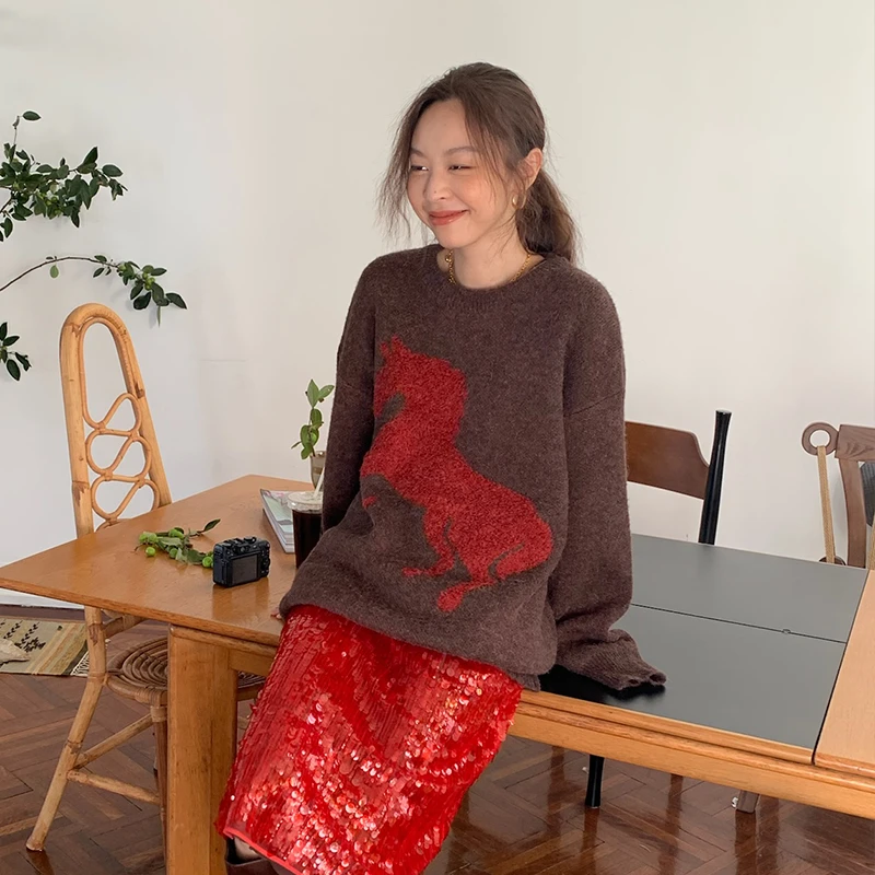 【ICE DUST】新品25秋冬大马套头毛衣女