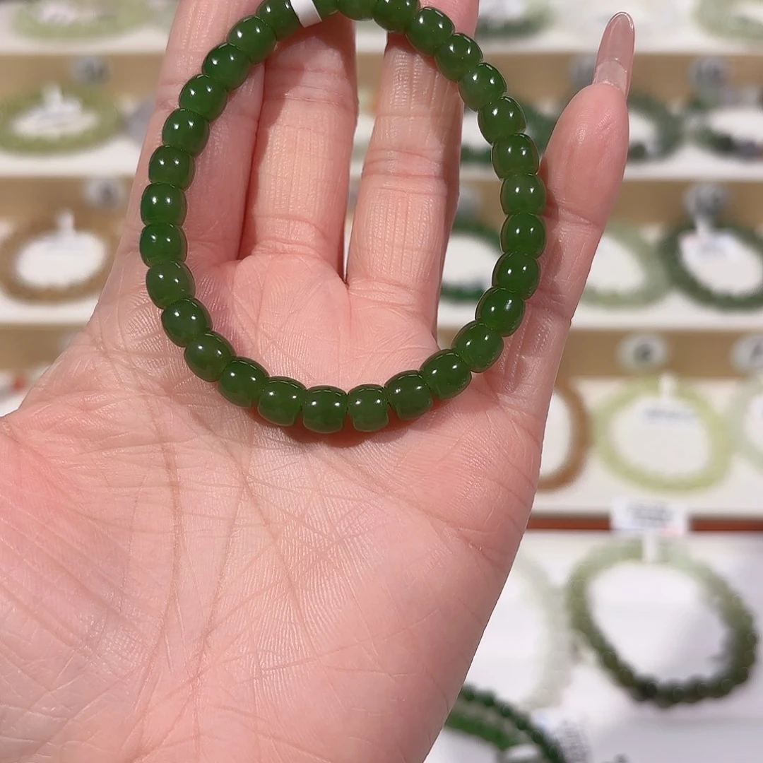 和田玉手链未镶嵌好**莲V