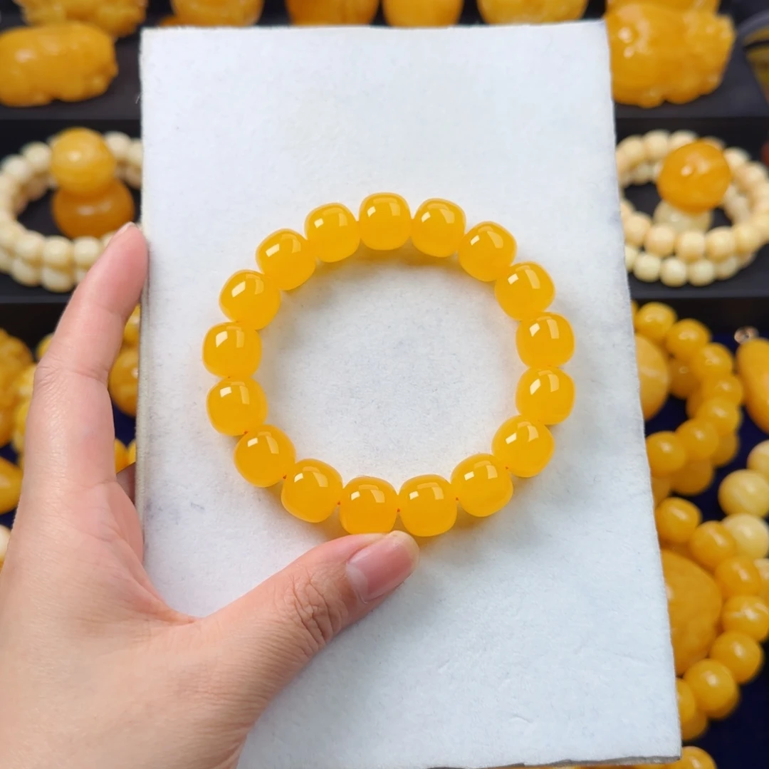 蜜蜡未镶嵌颈饰橘色纯色同料14