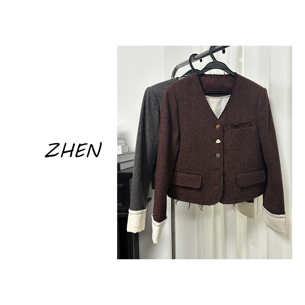 【ZHEN】K1001 2025新款气质 休闲外套职场风小众设计师款