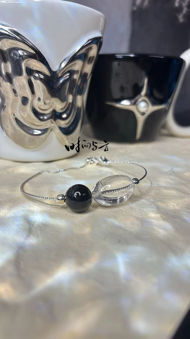 合金手镯 【时间与言】天然白水随型手环