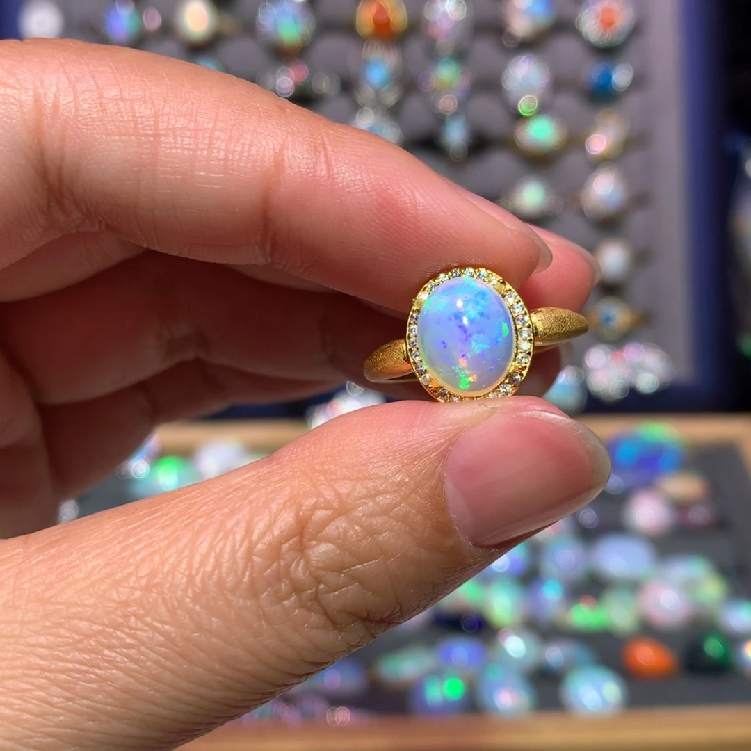 银S925镶嵌欧泊戒指款式