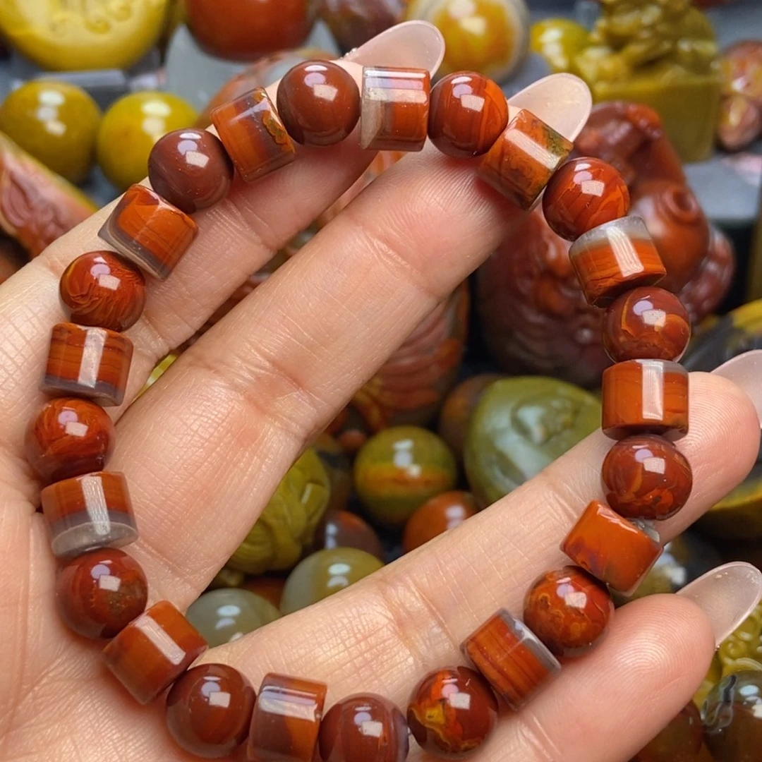 玛瑙/玉髓手链未镶嵌悠***烦战国红