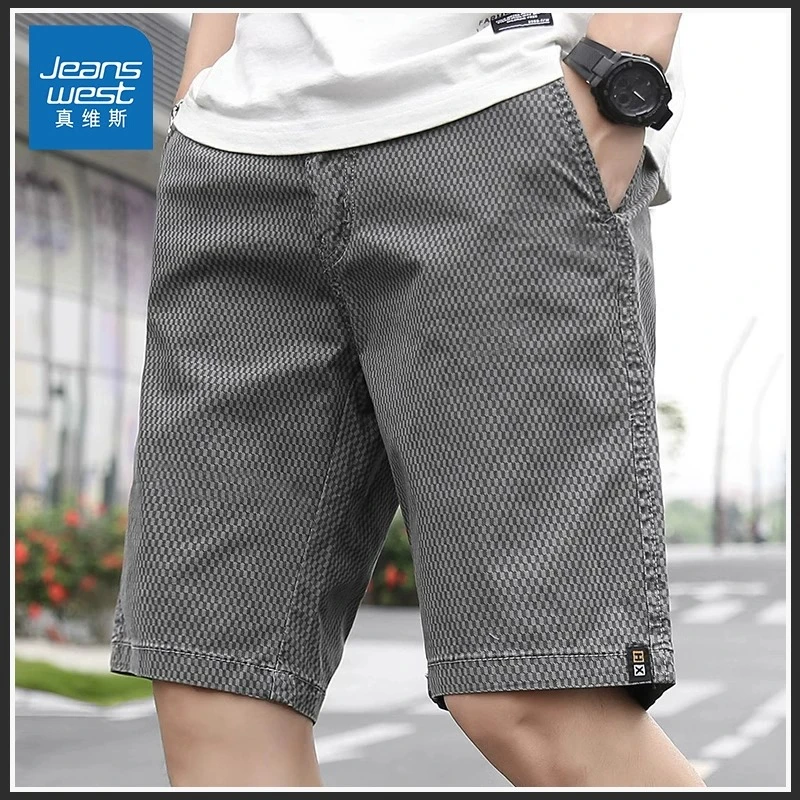 花花公子美式休闲裤子男士2025新款夏季薄款宽松运动五分短裤夏天