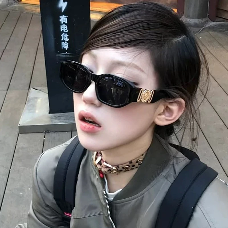 覆古欧美风猫眼太阳偏光眼镜女2025新款感小窄框长方形抗UV太阳时